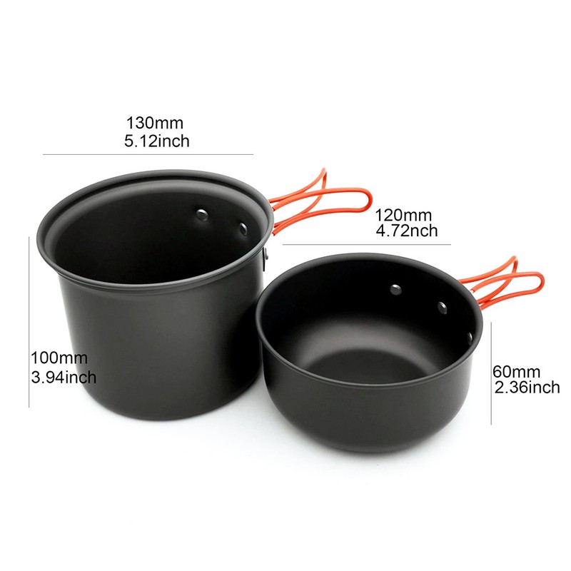 Camping Cookware Set with Camping Stove Folding Spork Cooking Pots