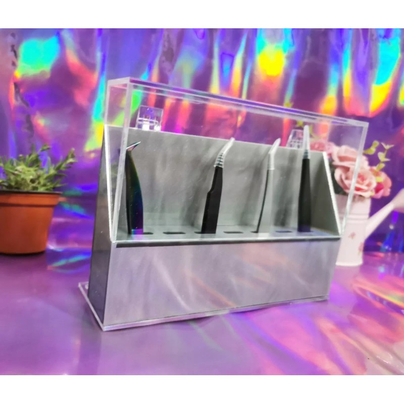 Lazerillo Porta Pinzas De Acrílico Lashista Marmol