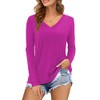 Florboom Women's T-shirt, long-sleeved/short-sleeved V-neck top, summer basic shirt, Mallow