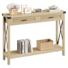 IDEALHOUSE Sofa Side Console Table with Drawer and 2 Storage