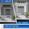 IZORRO LED Modern Bathroom Lights Fixtures(4-Light,Dimmable,360°Rotate),Matte Black Acrylic Wall Lighting,Vanity