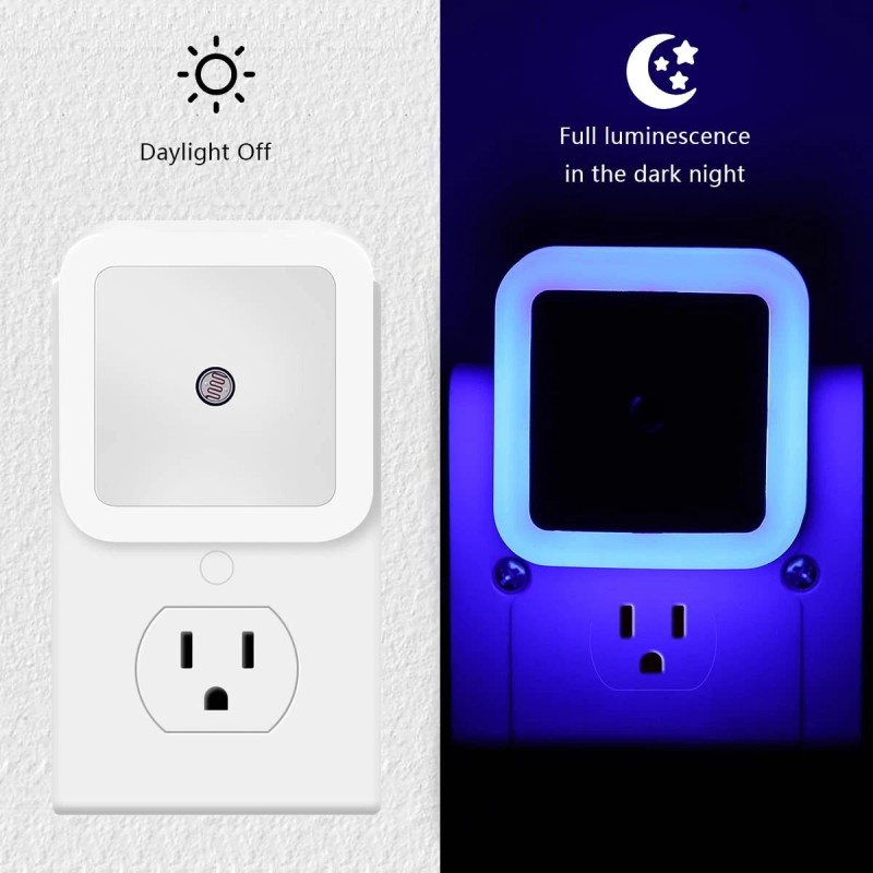 Kinur 6 Pack Blue LED Night Light Plug In, Dusk