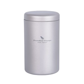 Boundless Voyage Titan Tea Caddy Tea Canister Ultralight Portable & Small Round Kitchen Food Storage Container for Loose Tea Ti3210D 200 ml