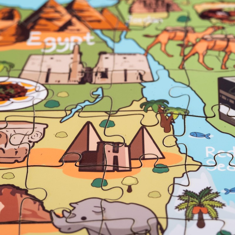 Terra Puzzles Middle East Map Wooden Jigsaw Puzzle 152 Piece,