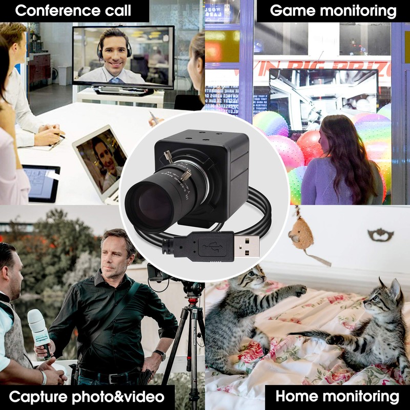Hotpet 8MP USB Camera 2448P Webcam with Zoom Lens Video