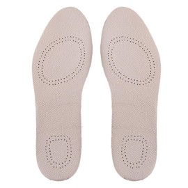 Exceart 1 Pair Premium Leather Insole Comfortable Shoe Pads Womens Mens Breathable Shock Absorbent Ultra Thin Insoles Size 41/42