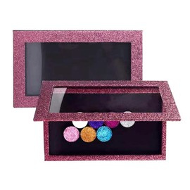 SZDYM Professional Empty Makeup Magnetic Palette Set with 20 Adhesive Metal Stickers and 20 Empty Round Metal and 1 Depotting Spatula blush for powder and foundation (Wine red)