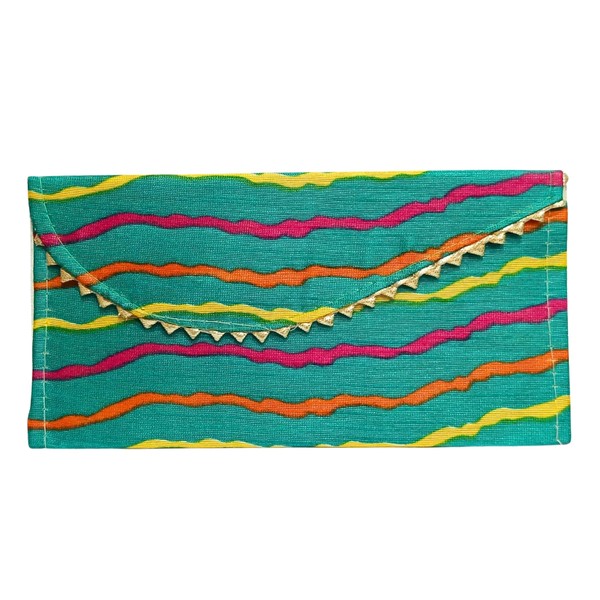 Handmade Ethnic Fabric Pouch – Multicolor Printed Reusable Holder with