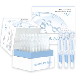 30Pcs 5% Hyaluronic Acid Serum, Ultra Hydrating Serum, Hyaluronic Acid Seru m for Face, Lightweight Essence for Glass Skin, Pre-Makeup Skincare, Plumping & Anti-Aging, Long-Lasting Hydration