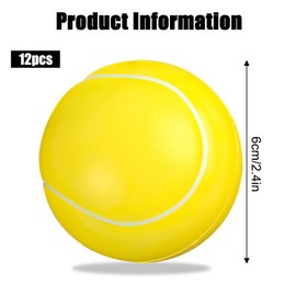 Lotvic Foam Balls, 12 Pcs Soft Sponge Balls, Mini High Bounce Foam Tennis Balls, Indoor Outdoor Sports Foam Tennis balls for Kids Boys & Girls (Tennis)
