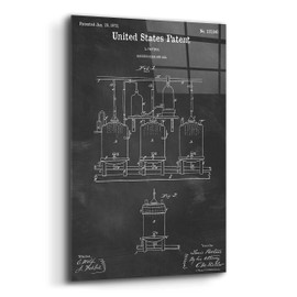 Epic Art 'Brewing Beer and Ale Blueprint Patent Chalkboard,' Acrylic Glass Wall Art, 16"x24"