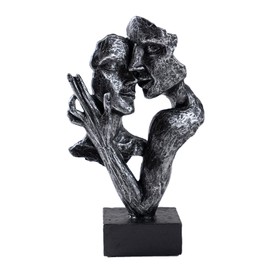 Resin Couples Kiss Sculpture,Abstract Couple Statue for Home Decor Wedding,Modern Couple Figurines for Nightstand & Dresser Shelf,Abstract Sculpture for Living Room Book Mantle Fireplace Decorations