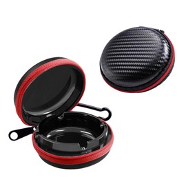 FEMONGY Pocket Ashtray Odour-Proof, Travel Ashtray, Pocket Ashtray, Pocket Ashtray for Travel, Large Capacity, Suitable for Travel (Black - Texture)