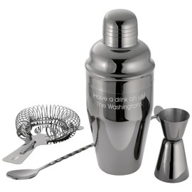 THINGS REMEMBERED Engraved Entertaining Gunmetal Shaker Set (Free Customization)