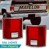 mayello Red Tail Lights w/Chrome Bezel Pair For 1973-91 Chevy