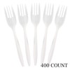 PLASTICPRO Cutlery 400 Mediumweight White Disposable Plastic Forks