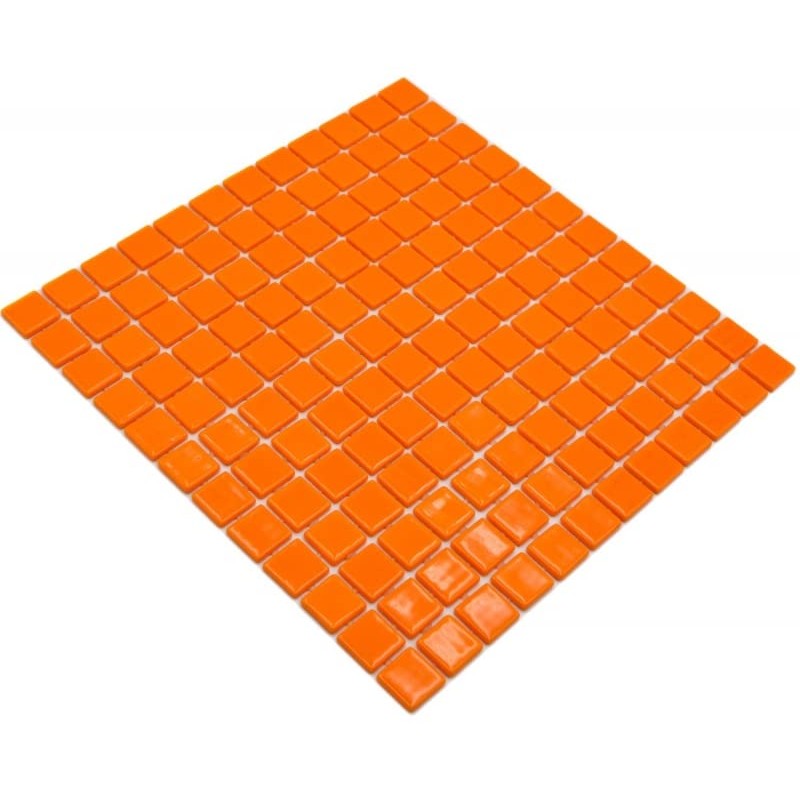 MOS220-P25820 Swimming Pool Mosaic Glass Mosaic Orange Glossy Wall Floor
