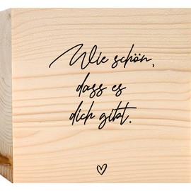 Freundinnen Geschenkideen - Wie schön, dass es dich gibt Holzbild + Reagenzglas zum Hinstellen opt. als Vase oder Geldgeschenk - Beste Freundin, Motivation, Hygge Deko, Wohnzimmer Deko Modern