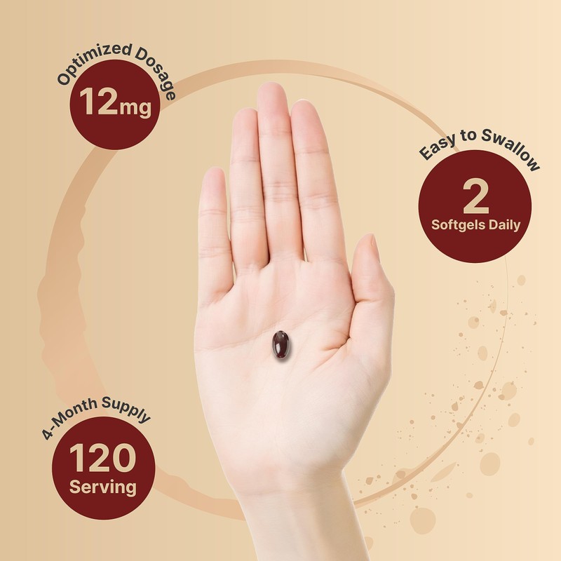 NatureBell Astaxanthin 12mg, 240 Softgels | Natural Antioxidant from Microalgae