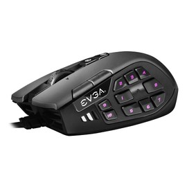 EVGA X15 MMO Gaming Mouse, 8k, Wired, Black, Customizable, 16,000 DPI, 5 Profiles, 20 Buttons, Ergonomic 904-W1-15BK-K3