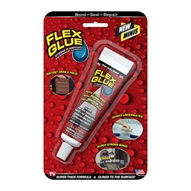 Flex Glue, Mini, blanco, súper fuerte, calcomanía impermeable de goma, funciona bajo el agua, uso en piscinas, duchas, exteriores, hormigón, ladrillo, pavimentadoras, mampostería y resistente a los rayos UV