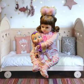 Hesstian 24-inch silicone vinyl doll with more than 10 accessories. Reborn.