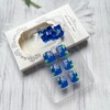 24Pcs Press on Toenails Short Blue Fake Toe Nails Square