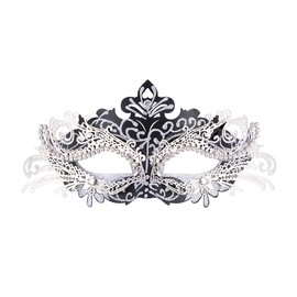 Hoshin Masquerade Mask, Mardi Gras Deecorations Venetian Masks for Womens (Black with Silver Line)