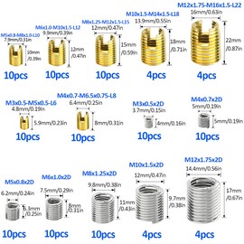 YIYICO Thread M3 M4 M5 M6 M8 M10 M12 Self Tapping Inserts Combination Kit 116pcs for Thread Repair