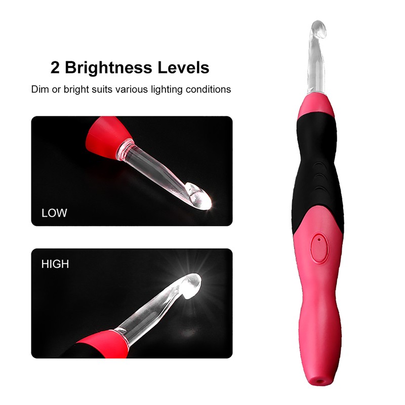 Professional 9 in 1 Led Light Up Crochet Hooks Knitting