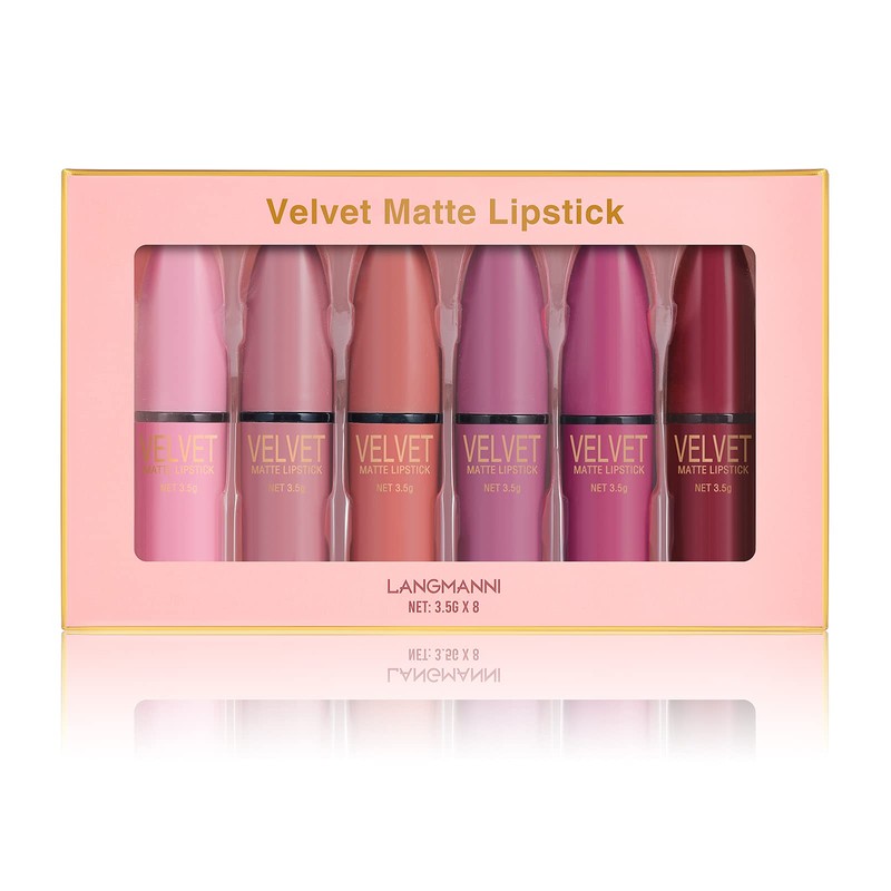 Petansy Lipstick Set 6 Colors Matte Durable Waterproof Velvet Smooth