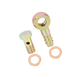 Partuto 10mm Banjo Hose Barb Bolt Fittings Metal for Motorcycle Car Replacement