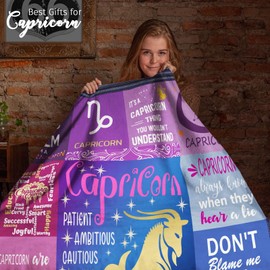 Rioa Capricorn Gifts Blanket, Capricorn Gifts for Women, Capricorn Zodiac Gifts, Gifts for Capricorn Women, Capricorn Birthday Gifts, Astrology Gifts for Women, Zodiac Gifts 50"x60"