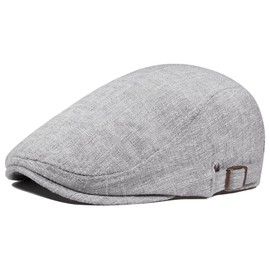 PivotWing Schiebermütze Herren Cap Herren Leicht Atmungsaktiv Schirmmütze Herren Weich Leinen Baskenmütze Herren Weich Netzgewebe Flatcap Verstellbar Sommermütze Outdoor Hellgrau One Size