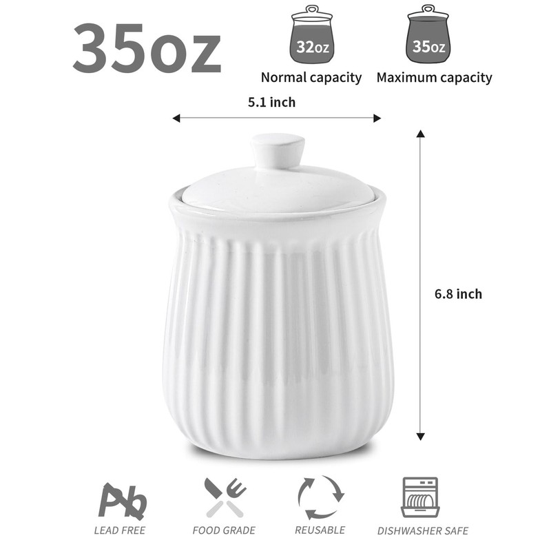 Hasense Kitchen Storage Containers, 35 oz Kitchen Canister with Airtight