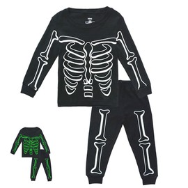 HahaNice Children's Glowing Pajamas, Boys, Long Sleeves, Kids, Halloween, Costume, Cosplay, Party, Girls, T-Shirt + Long Pants, Top & Bottom Two-Piece, Boys, Spring, Autumn, Winter, Cool, Popular