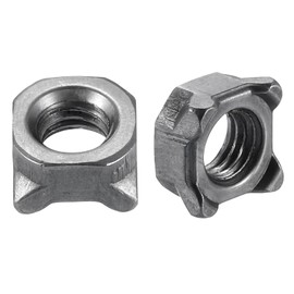 sourcing map Weld Nuts, M6 Square UNC Carbon Steel Machine Screw Gray 100Pcs