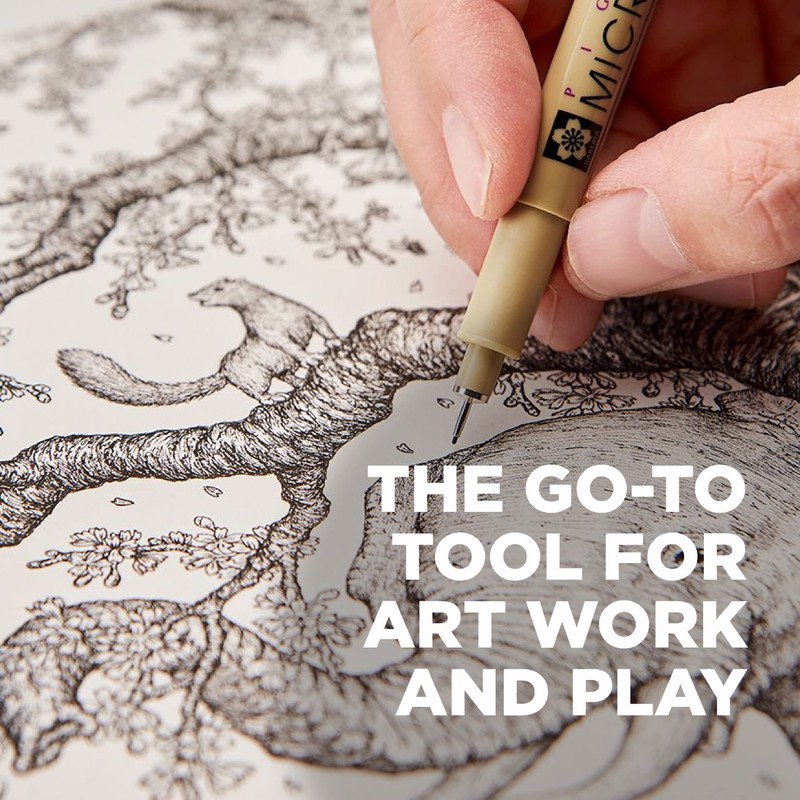 Sakura Pigma Micron Fineliner Pens - Archival Black Ink Pens