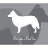 Border Collie Dog Sticker Premium Silhouette Gray M Size MK-2