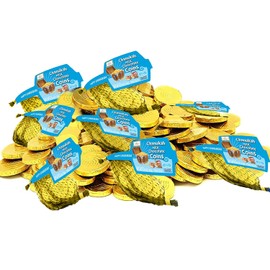 Hanukkah Chocolate Gelt - Milk Chocolate Coins Kosher Certified Cholov Yisroel Chanukah Gelt (6 Mesh Bags)