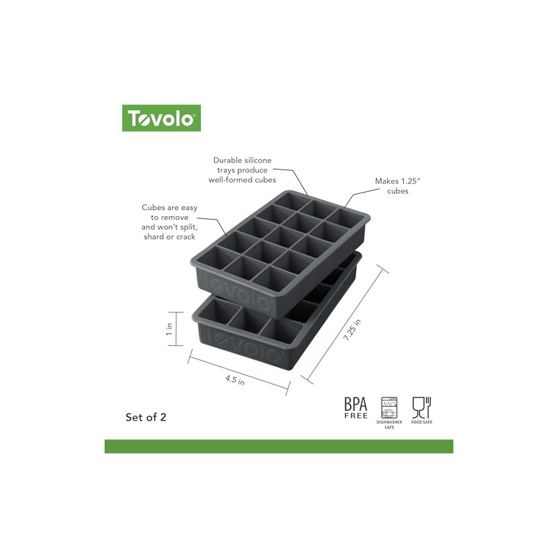 Tovolo Perfect Cube - Juego de 2 charolas para hielo,