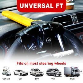 Car Steering Wheel Lock, lootaan Heavy Duty Anti-Theft Steering Wheel Lock, Auto Security Travel Locking Gear, Universal Car Security Lock for Truck Van SUVs