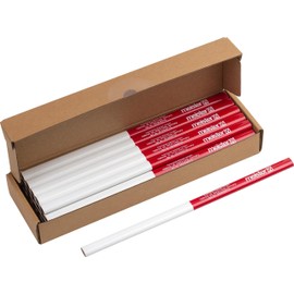Meister Carpenter's Pencil Set 25 Pieces - 240 mm Length - Oval Shape - Medium Hardness - Ideal for Drawing & Marking - Red & White / Marking Tool / Construction Pencil / 9446710