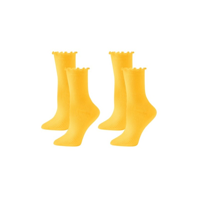 ccHuDE 2 Pairs Cute Ruffle Socks Frilly Ankle Socks Warm