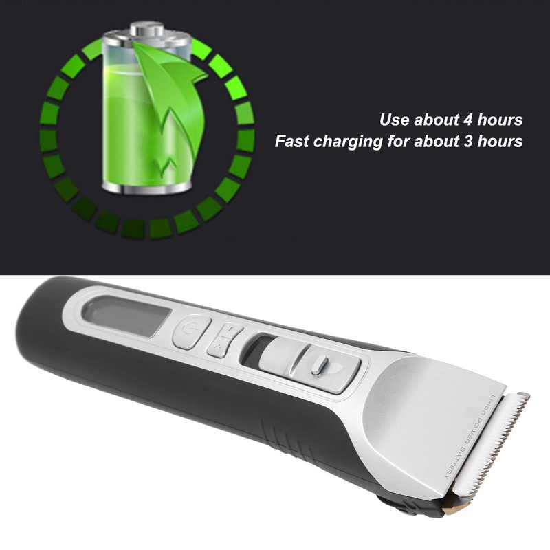 Men Electric Hair Clipper Cutter LCD Display Guide Combs Hair