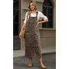 loveimgs Women Casual leopard Long Denim Dress Bib Overall Pinafore