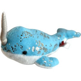 Wild Republic  26470  Foilkins Narwhal Stuffed Animal Plush   12"