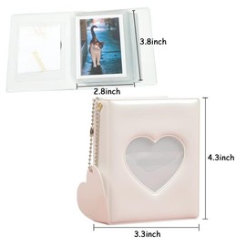 2 x Mini Slip-in Album, BetterJonny Mini Photo Album, 3 Inch Love Heart Hollow Photo Sleeves with Pendant, Kpop Photocard Binder, Photo Album, Photo Card Holder, Photo Album, Small Photo Book, Photo