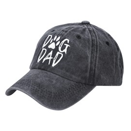 Waldeal Men's Dog Dad Washed Adjustable Baseball Cap Dog Lover Hat, Dog Dad Embroidered - Black, One Size