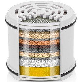 Cobbe 1 Pack Replacement Filters for Fixed Showerheads - Water Softener Filters Beads for Hard Water - Remove Chlorine - Reduces Dry Itchy Skin